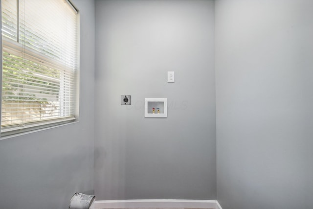 laundry area featuring electric dryer hookup and hookup for a washing machine