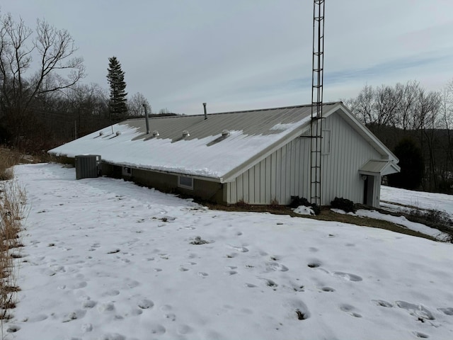 view of snowy exterior