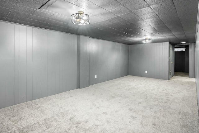 basement with carpet