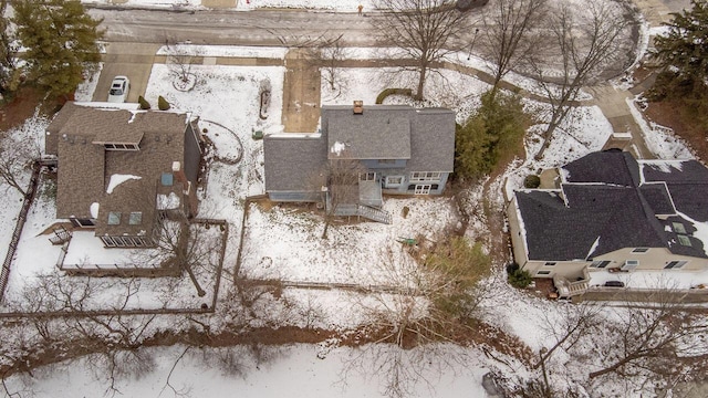 view of snowy aerial view