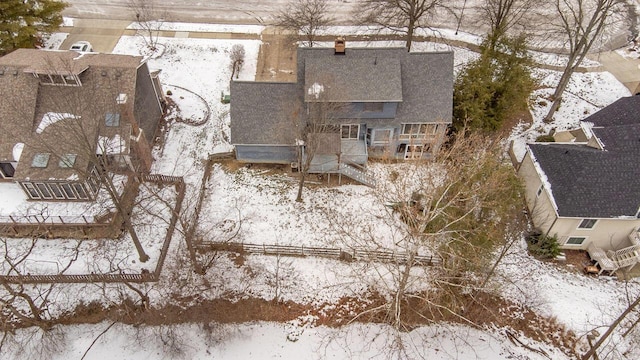 view of snowy aerial view