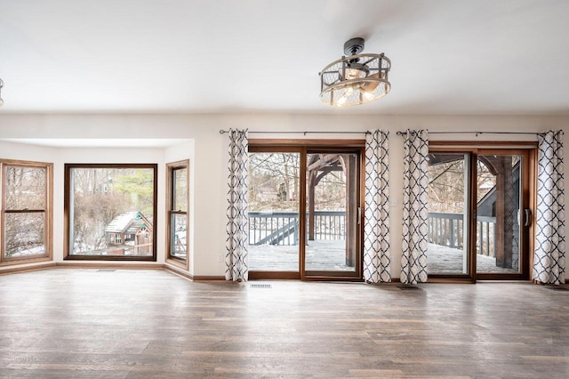 interior space featuring dark wood-type flooring