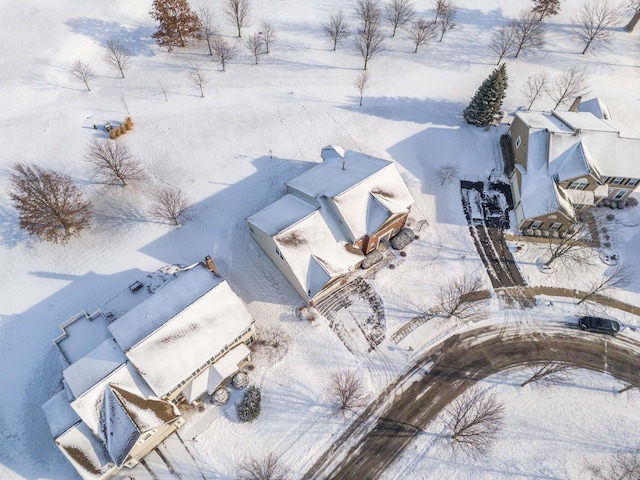 view of snowy aerial view