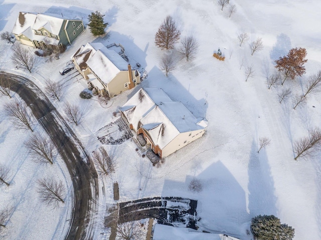 view of snowy aerial view