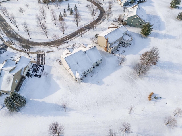 view of snowy aerial view