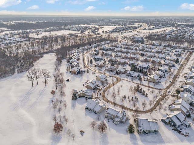 view of snowy aerial view