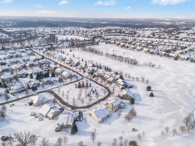 view of snowy aerial view