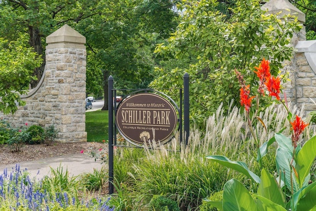 view of community sign