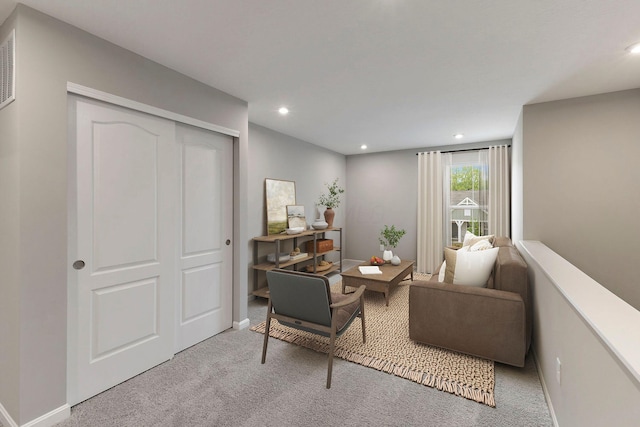 1208 Heathgate Way, Fairborn, OH 45324 - living room with carpet, an office area, and recessed lighting