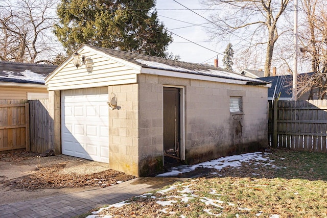 view of garage