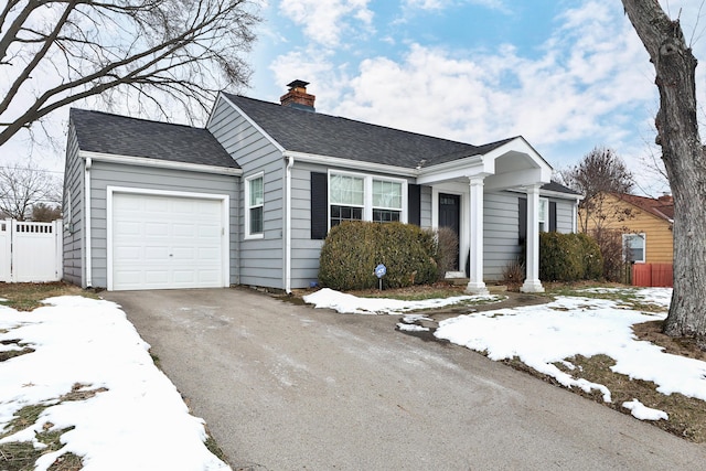 view of front facade with a garage