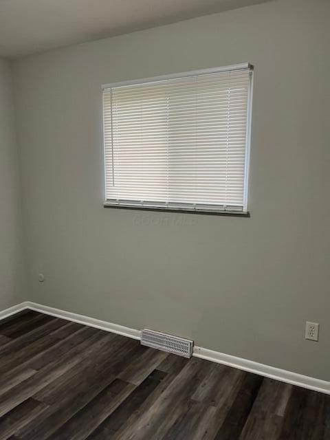 unfurnished room featuring dark wood-type flooring