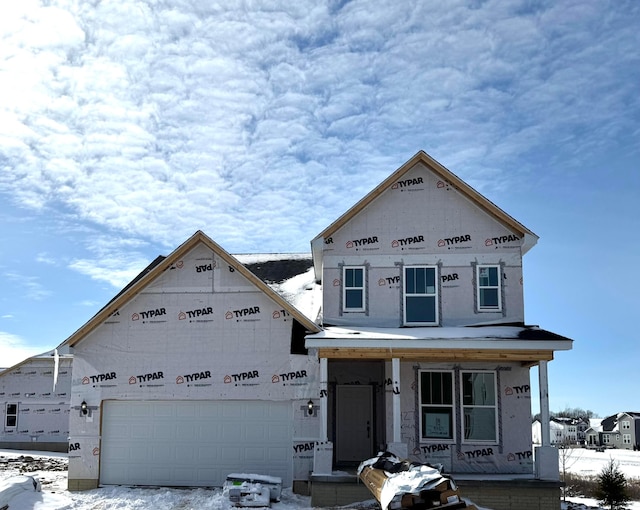 unfinished property featuring covered porch