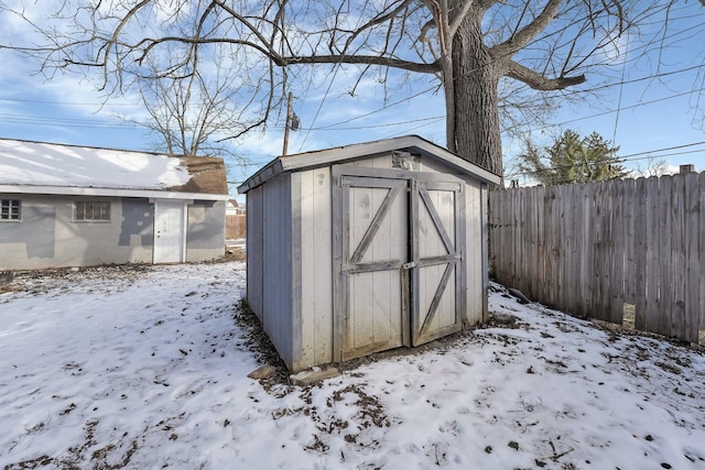 view of snow covered structure