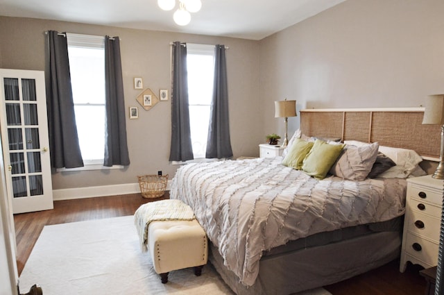 bedroom with wood-type flooring