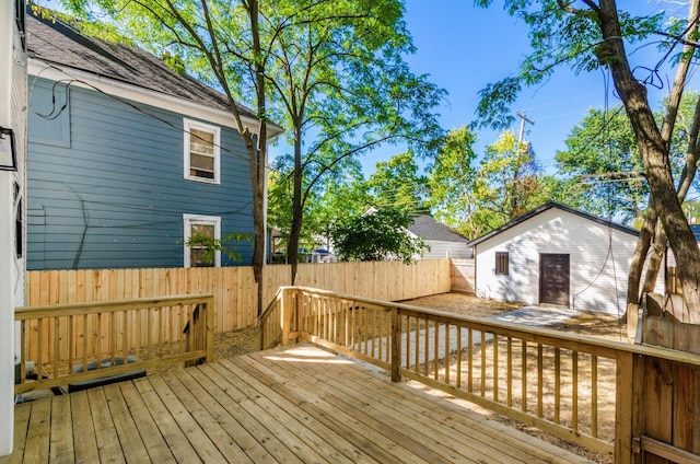 deck featuring an outbuilding