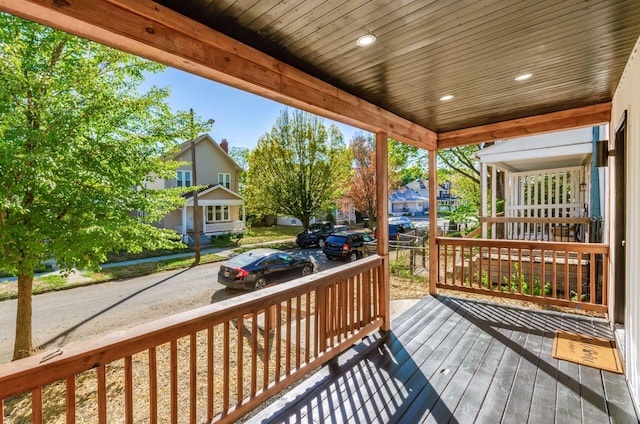 wooden deck with a porch