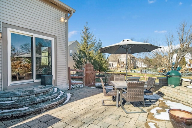 view of patio / terrace with a grill