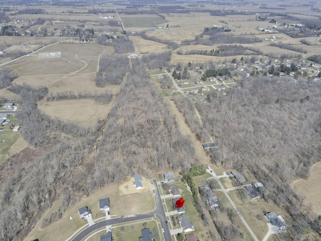 bird's eye view featuring a rural view