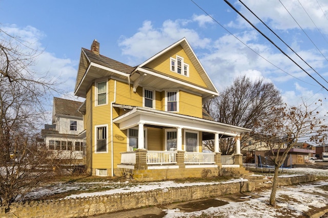 view of front of house with covered porch