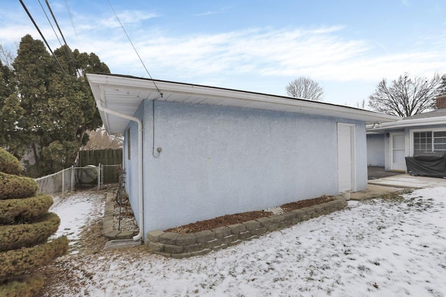 view of snow covered exterior