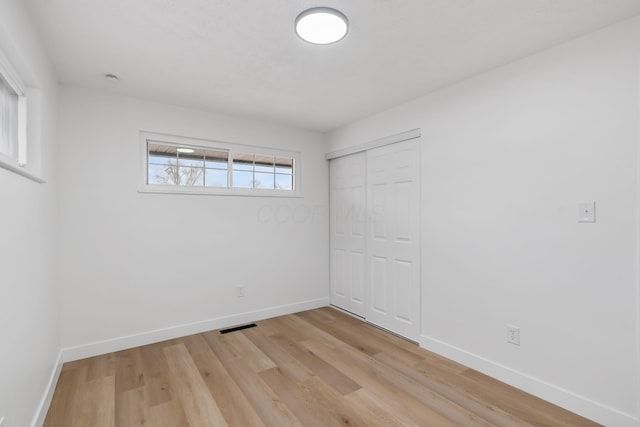 empty room featuring light wood-type flooring