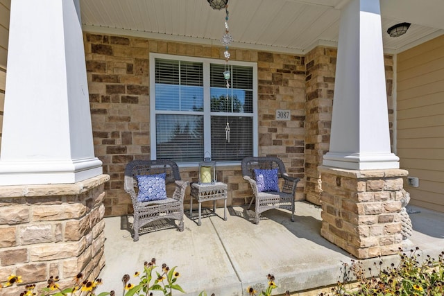 view of patio / terrace featuring covered porch