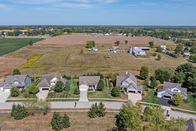 aerial view with a rural view