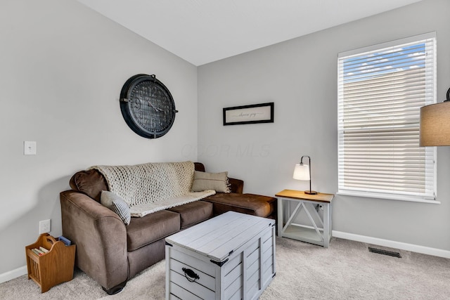 view of carpeted living room