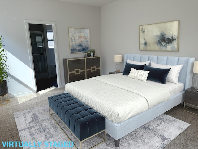 bedroom with carpet floors