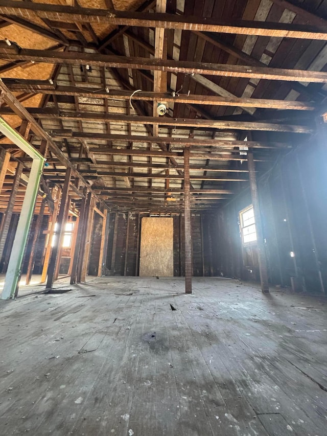 misc room featuring vaulted ceiling