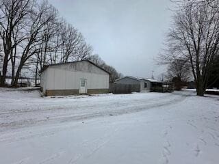 view of snow covered exterior