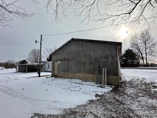 view of snow covered structure