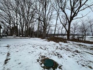 view of yard layered in snow