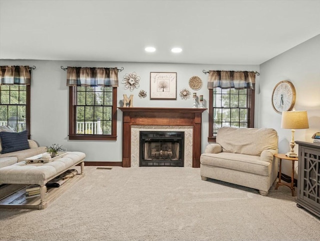 view of carpeted living room