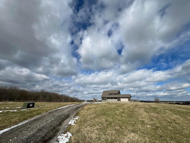 view of road featuring a rural view