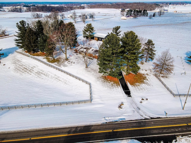 view of snowy aerial view