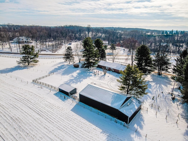 view of snowy aerial view