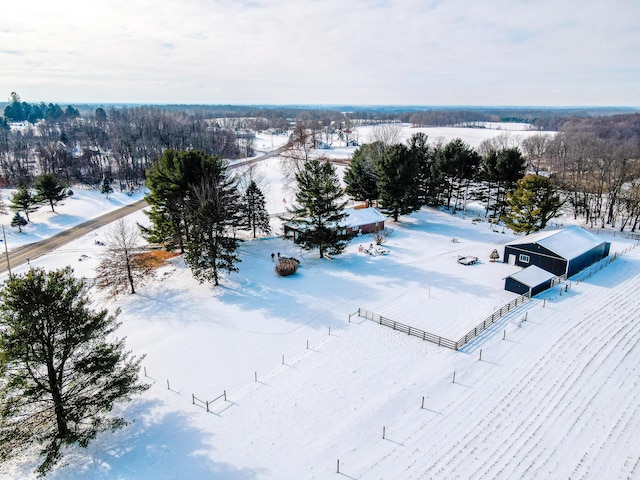 view of snowy aerial view