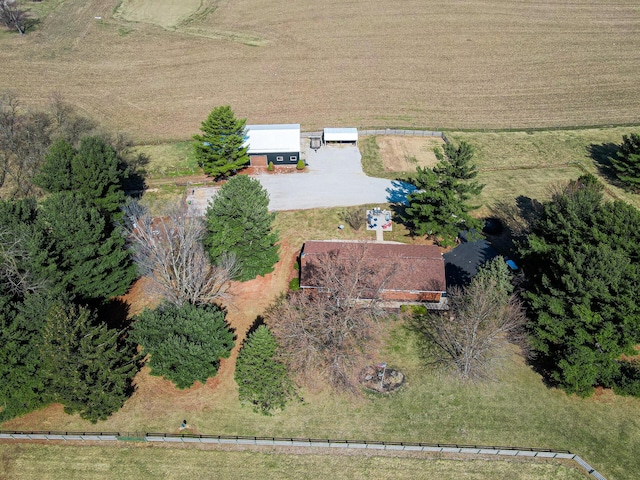 bird's eye view with a rural view