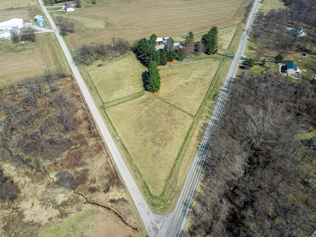 aerial view with a rural view