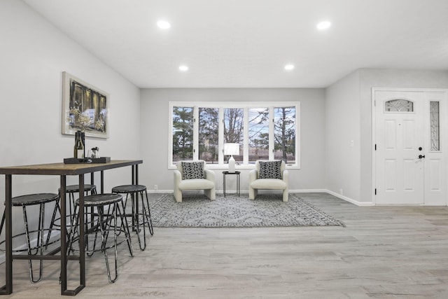 interior space featuring light wood-type flooring