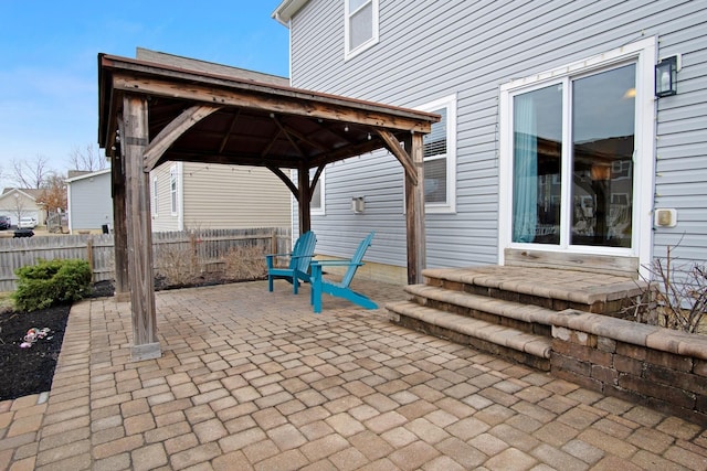 view of patio with a gazebo