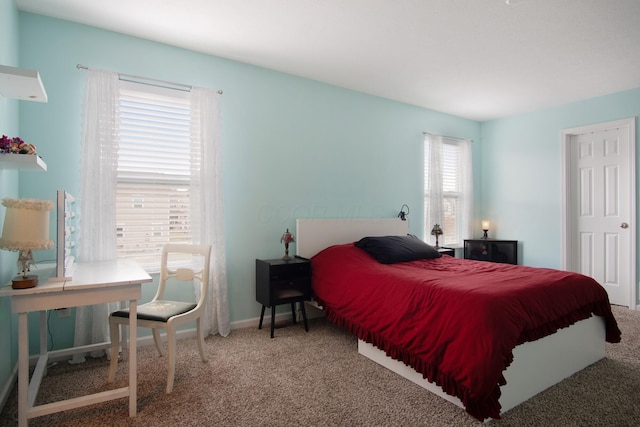 bedroom featuring carpet