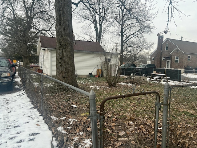 view of snow covered exterior