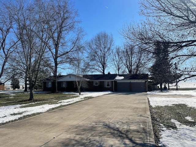 single story home with a garage