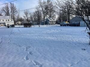 view of yard covered in snow