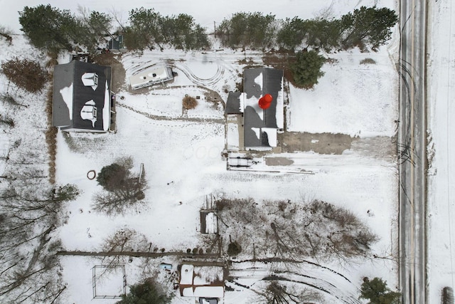 view of snowy aerial view