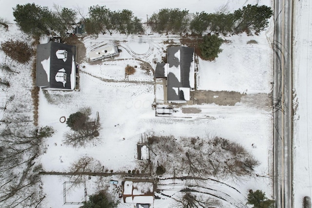 view of snowy aerial view