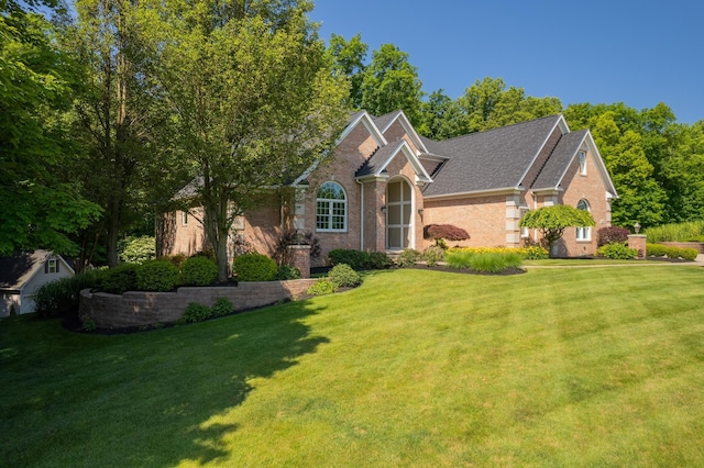 view of front property with a front lawn